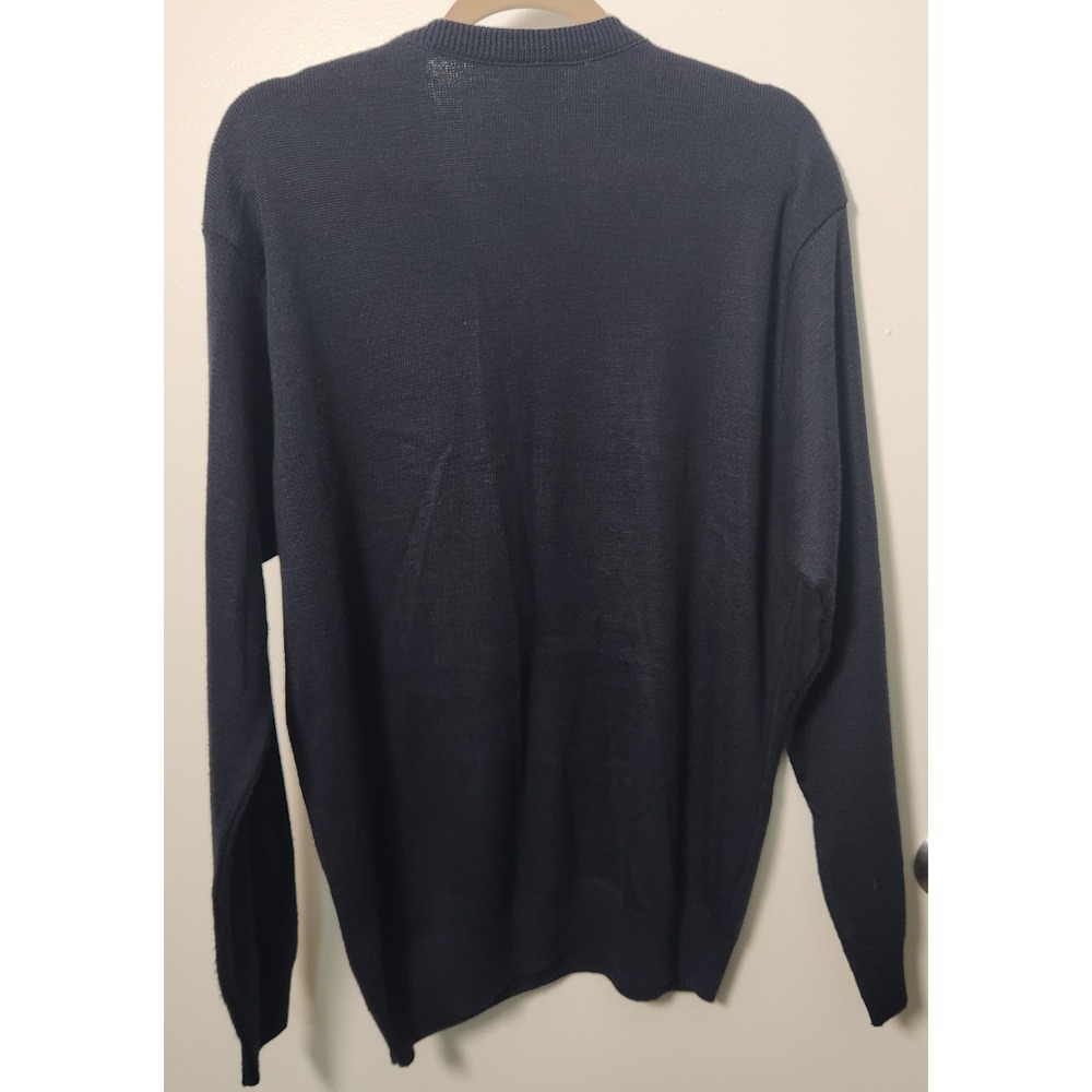 Lacoste Sport Men's V-Neck Wool Blend Navy Blue‎ Sweater Logo XL 6 Alligator - Picture 2 of 9